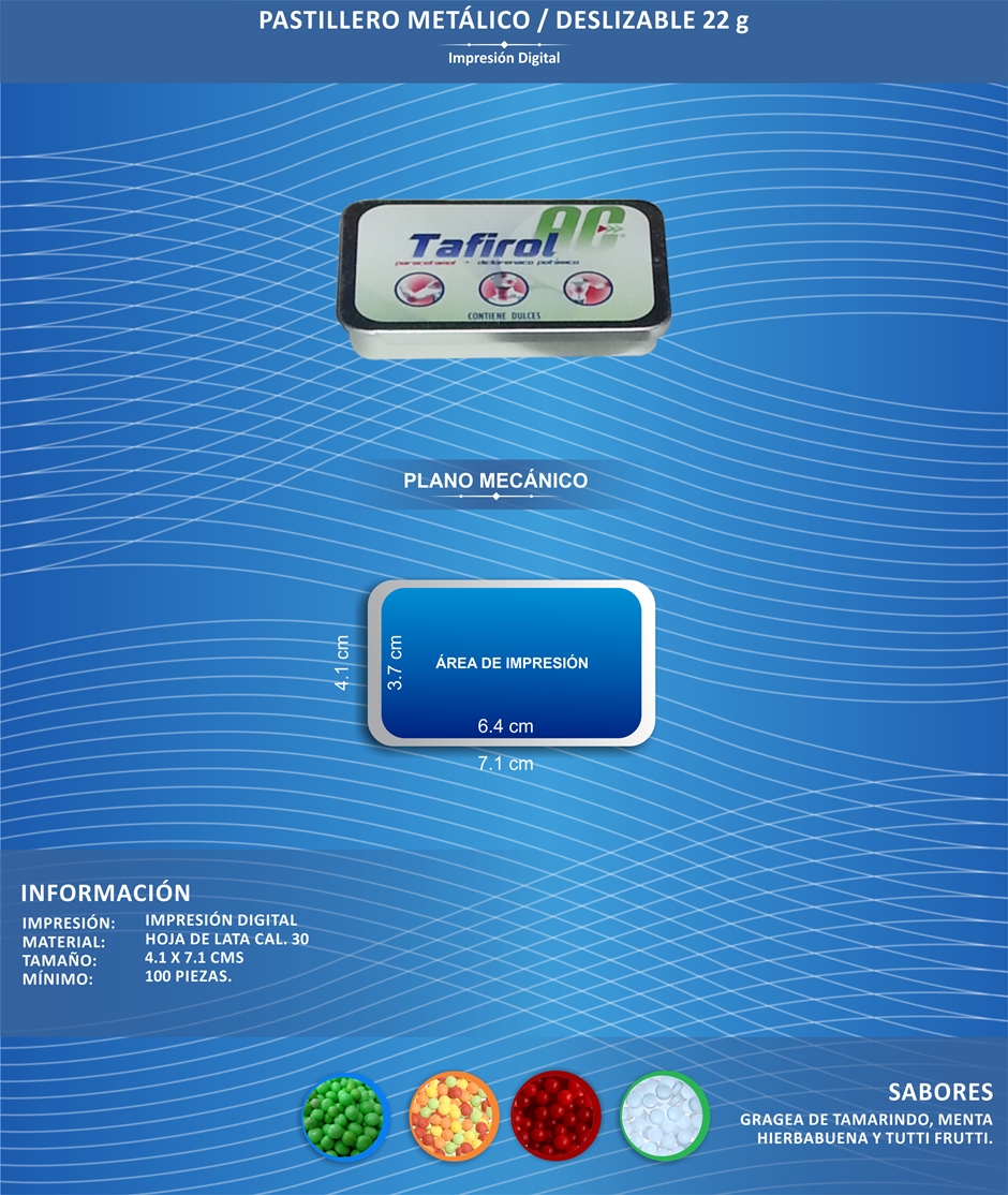 pastilleros deslizables
